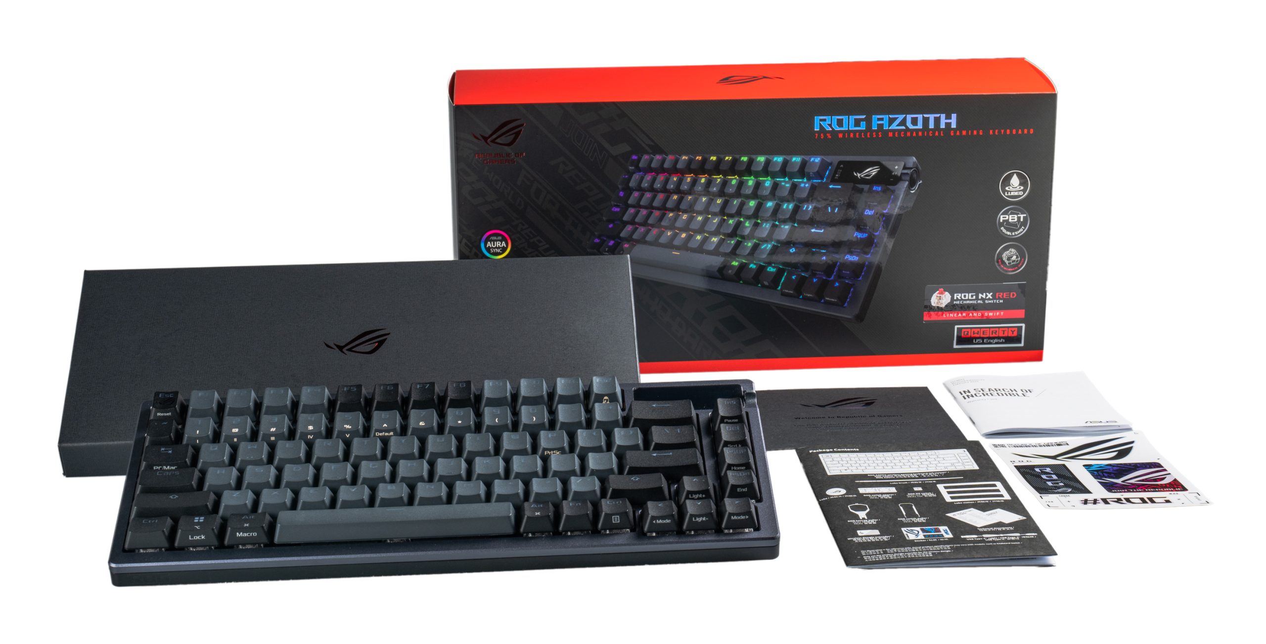 ASUS ROG Azoth keyboard Gaming USB + RF Wireless + Bluetooth QWERTY US English Black - Image 3