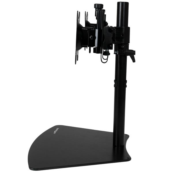 StarTech.com Dual-Monitor Stand - Horizontal - Black - For up to 24" (17.6lb/8kg) Displays - Image 2