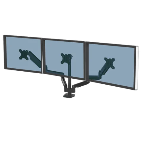 Fellowes Platinum Series Triple Monitor Arm - Monitor Mount for Three 7KG 27 Inch Screens - Adjustable Triple Monitor De