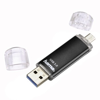 Hama Laeta Twin USB Flash Drive, USB 3.0, 128 GB, 40 MB/s, black - Image 3