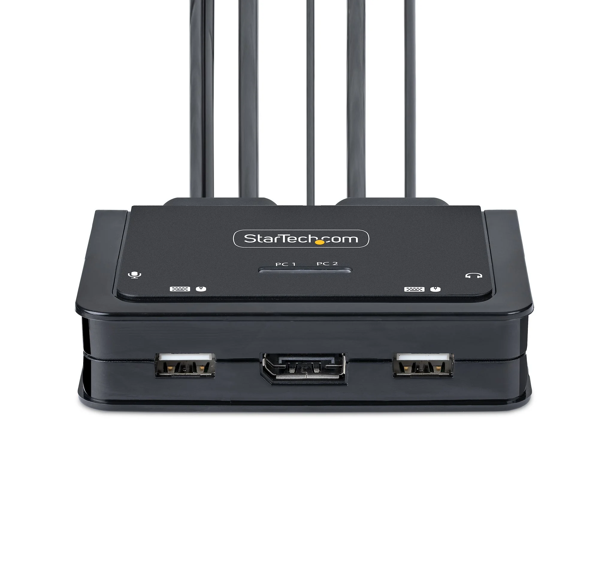 StarTech.com 2-Port USB-C Cable KVM Switch, 4K 60Hz DisplayPort Output, Compact KVM with 4ft/1.2m USB Type-C/Audio Integ - Image 3