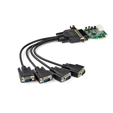 StarTech.com 4-port PCI Express RS232 Serial Adapter Card - PCIe RS232 Serial Host Controller Card - PCIe to Serial DB9