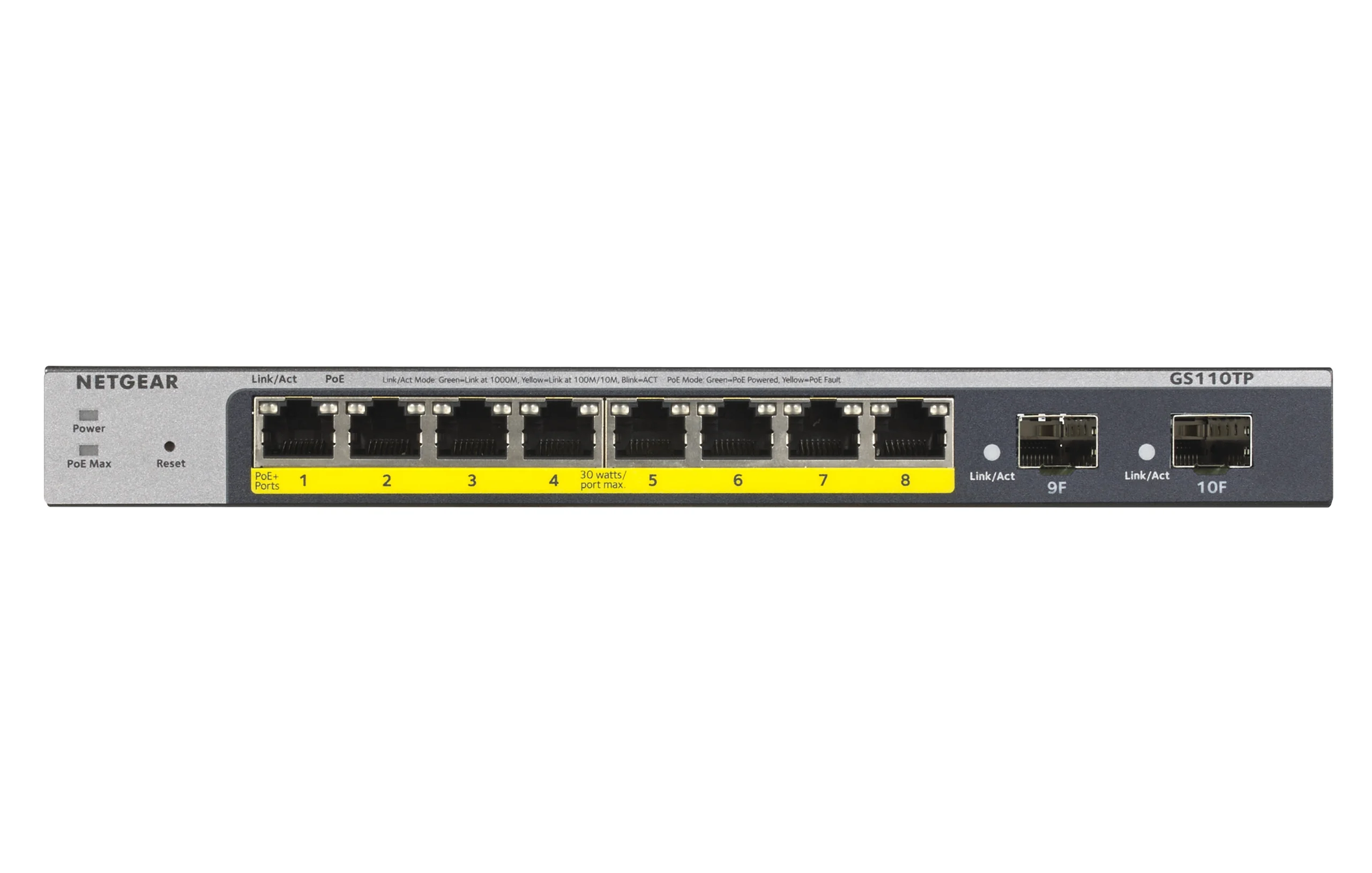 NETGEAR GS110TP Managed L2/L3/L4 Gigabit Ethernet (10/100/1000) Power over Ethernet (PoE) Grey - Image 2
