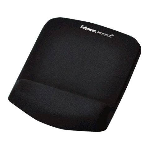 Fellowes Mouse Mat Wrist Support - PlushTouch Mouse Pad with Non Slip Rubber Base & Antibacterial Protection - Ergonomic