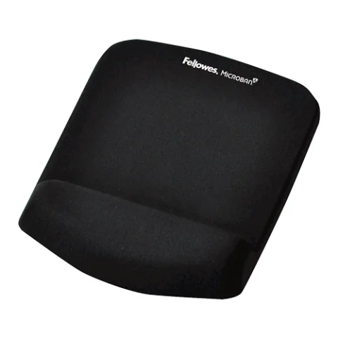 Fellowes Mouse Mat Wrist Support - PlushTouch Mouse Pad with Non Slip Rubber Base & Antibacterial Protection - Ergonomic