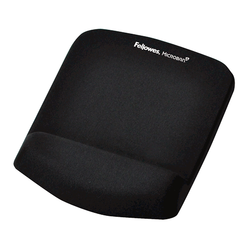 Fellowes Mouse Mat Wrist Support - PlushTouch Mouse Pad with Non Slip Rubber Base & Antibacterial Protection - Ergonomic
