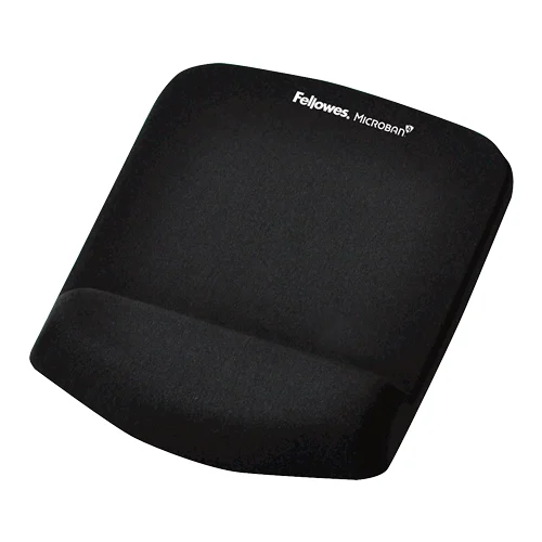 Fellowes Mouse Mat Wrist Support - PlushTouch Mouse Pad with Non Slip Rubber Base & Antibacterial Protection - Ergonomic