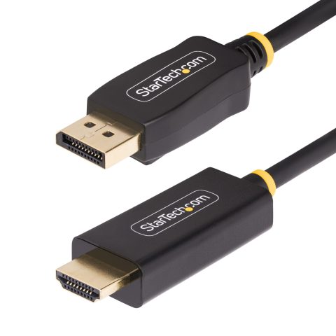 StarTech.com 3.3ft (1m) DisplayPort to HDMI Adapter Cable, 4K 60Hz with HDR, DP to HDMI 2.0b, Active Video Converter, Di