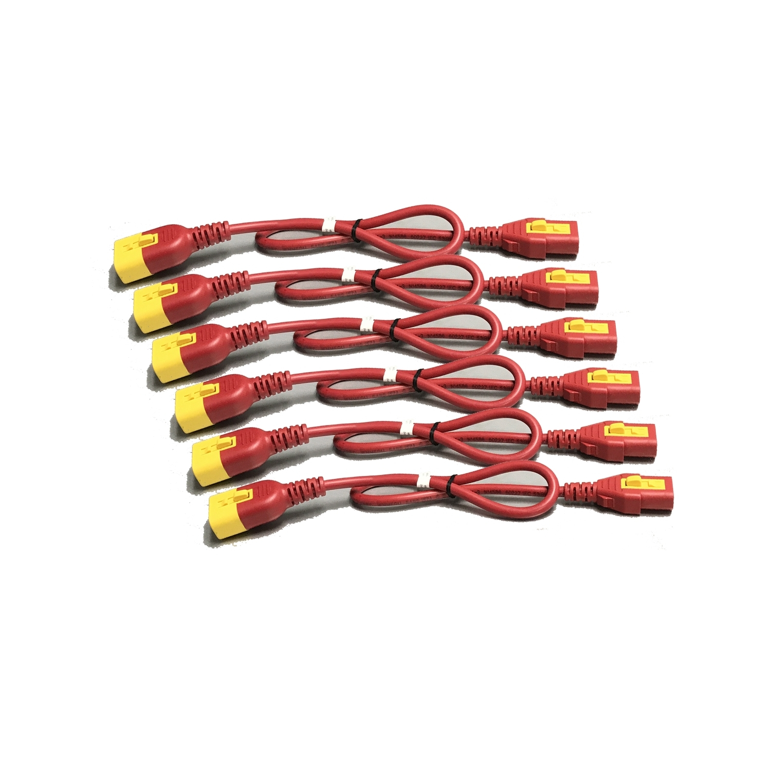 APC Power Cord Kit (6 ea), Locking, C13 TO C14, 0.6m, Red - Image 3