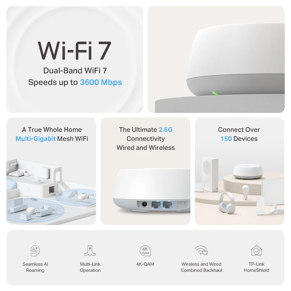 TP-Link BE3600 Whole Home Mesh WiFi 7 System - Image 3