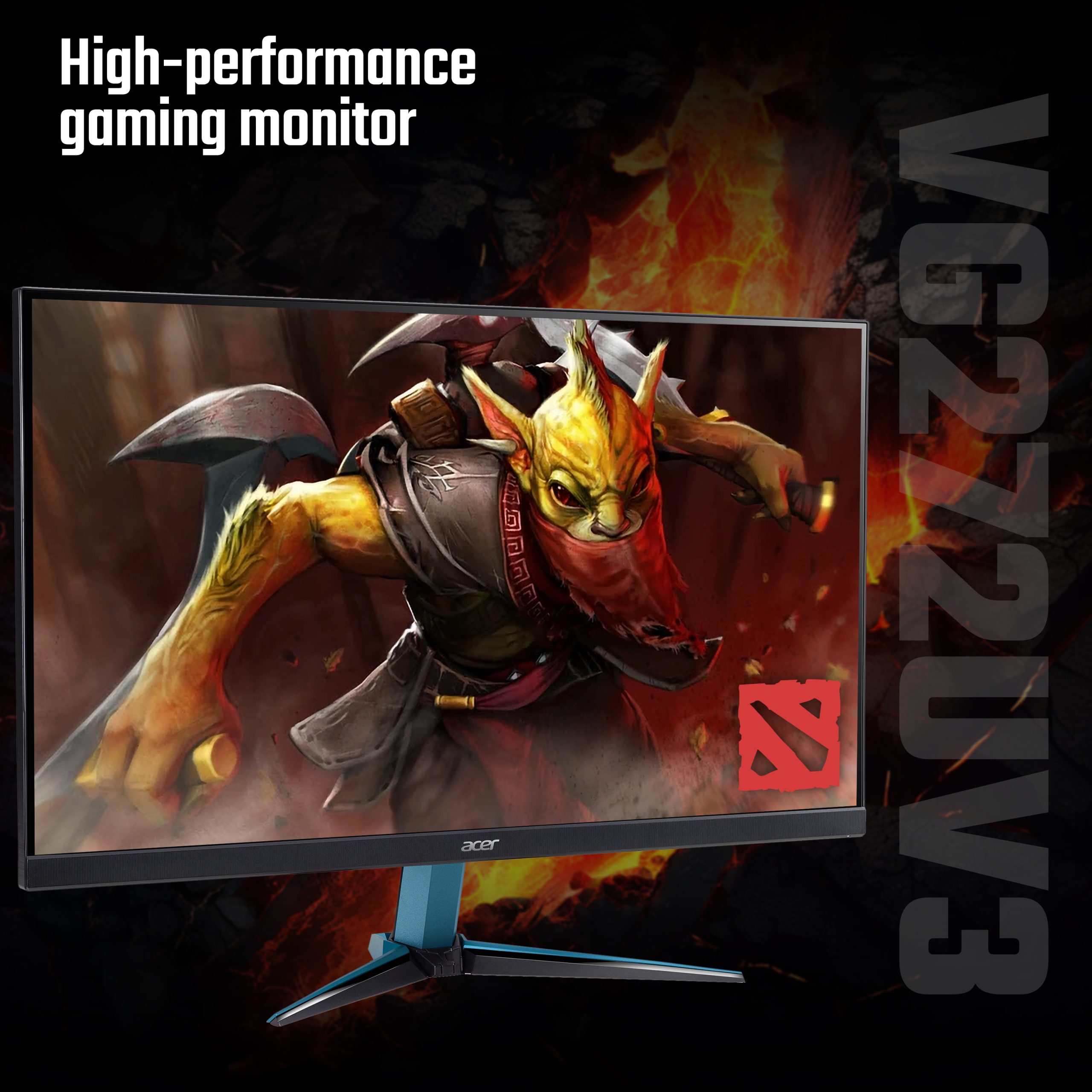 Acer NITRO VG2 Nitro VG272UV3 gaming monitor - 27", Quad HD, 180Hz, 0.5ms, FreeSync Premium, DisplayHDR 400, HDMI & DP - Image 2
