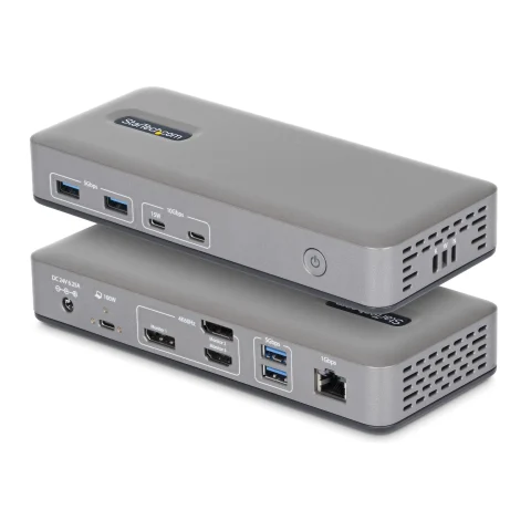 StarTech.com USB-C Docking Station Triple 4K Displays (2x 4K 60Hz, 1x 4K 30Hz), 100W Power Delivery, 6 USB Ports (10Gbps