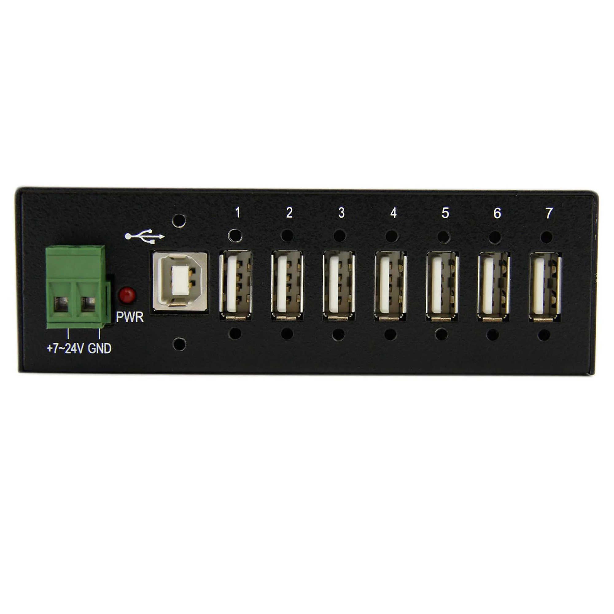 StarTech.com 7-Port USB 2.0 Hub - Metal Industrial USB-A Hub with ESD Protection & 350W Surge Protection - Din Rail, Wal - Image 3