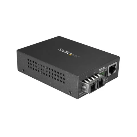 StarTech.com Single-Mode (SM) SC Fiber Media Converter for 10/100/1000 Networks, Standalone Gigabit Ethernet to SC Fiber