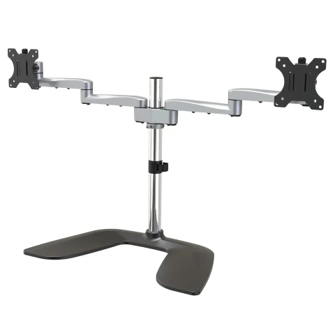 StarTech.com Dual Monitor Stand - Ergonomic Desktop Monitor Stand for up to 32" (17.6lb/8kg) VESA Displays - Free-Standi