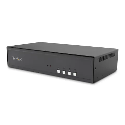 StarTech.com Secure 4-Port Dual-Monitor KVM Switch, HDMI or DisplayPort, 4K 60Hz, NIAP 4.0 Desktop KVM, Metal Housing, C
