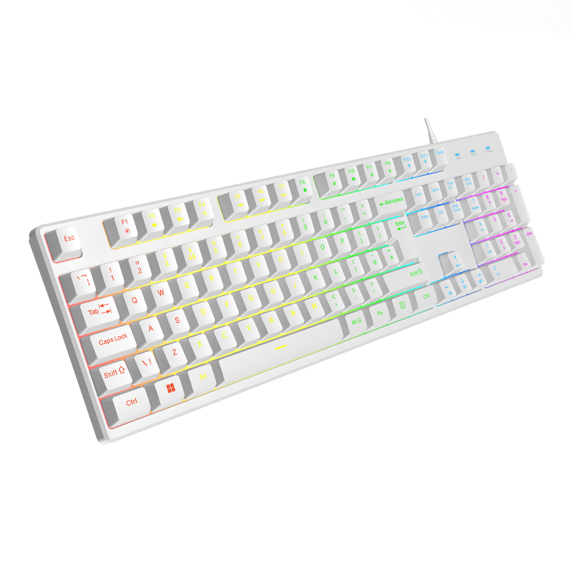 VIDA REBEL 2IN1 WHITE USB DESK KIT keyboard Mouse included Gaming QWERTY UK English - Image 2