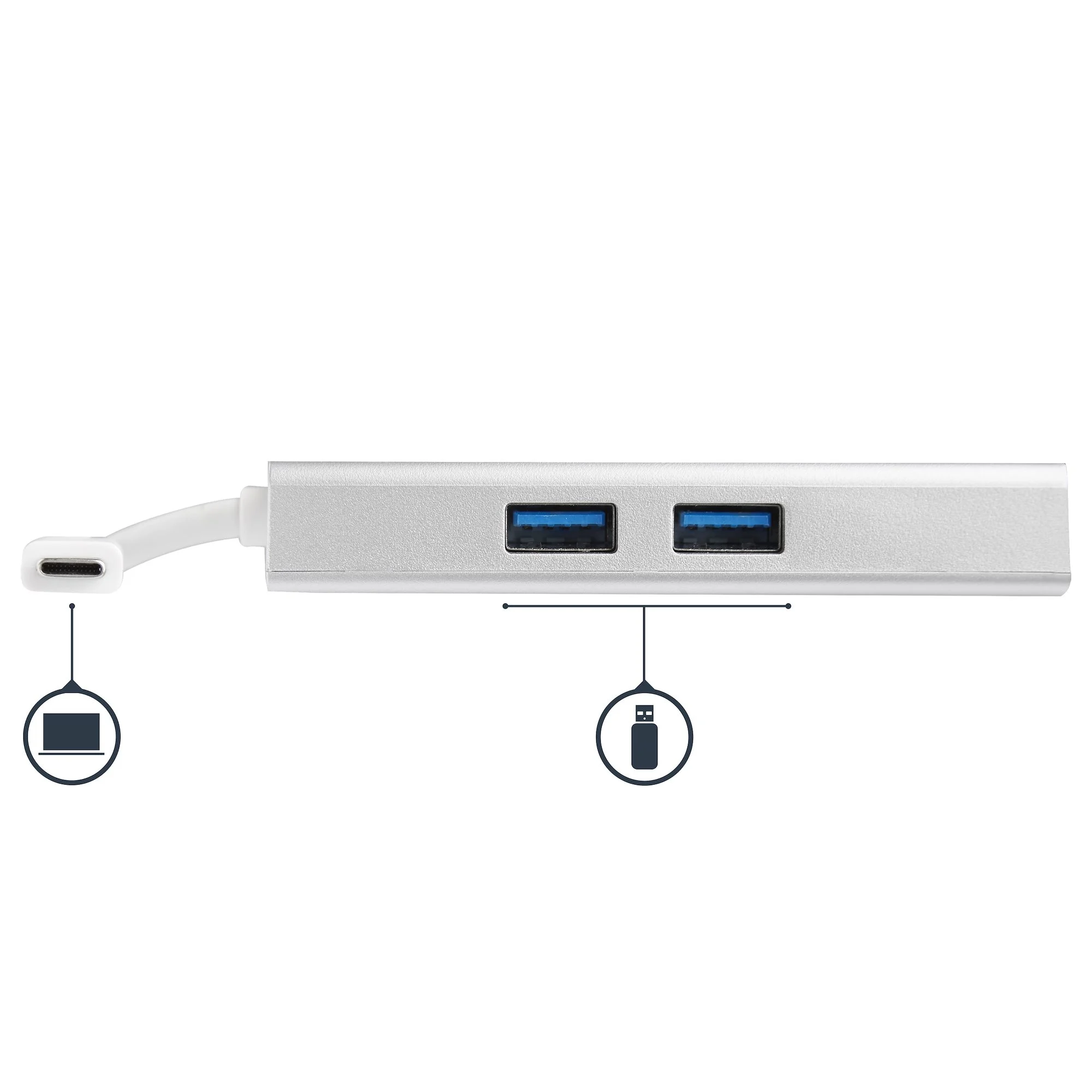 StarTech.com USB-C Multiport Adapter - USB-C Travel Docking Station w/ 4K HDMI - 60W Power Delivery Pass-Through, GbE, 2 - Image 3