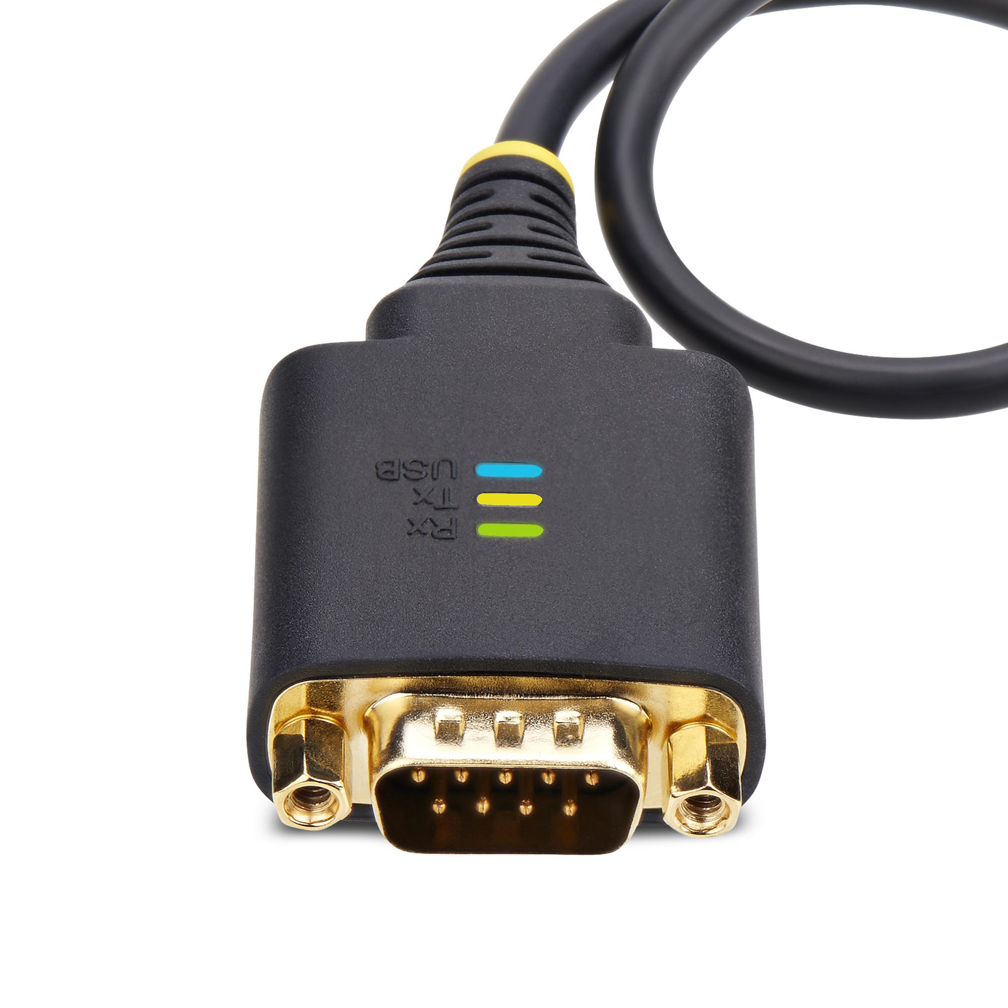StarTech.com 1ft (30cm) USB to Serial Adapter Cable, COM Retention, Interchangeable Nuts/Screws, USB-A to DB9 RS232, FTD - Image 3