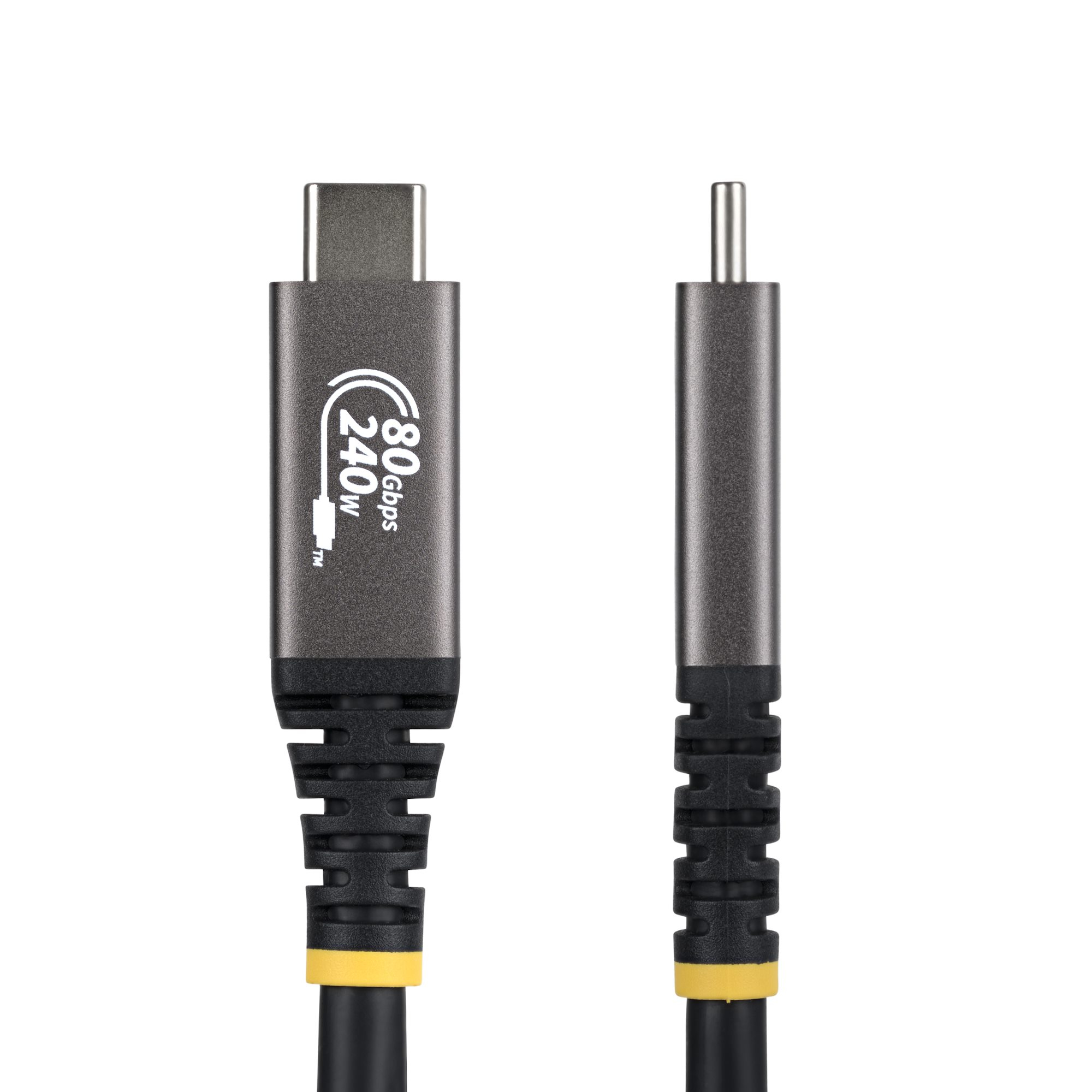 StarTech.com 1m (3ft) USB4 Cable, 80Gbps, USB-IF Certified USB-C Cable, 240W PD, 8K 120Hz/4K 240Hz DP2.1 DP80, TPE Jacke - Image 2