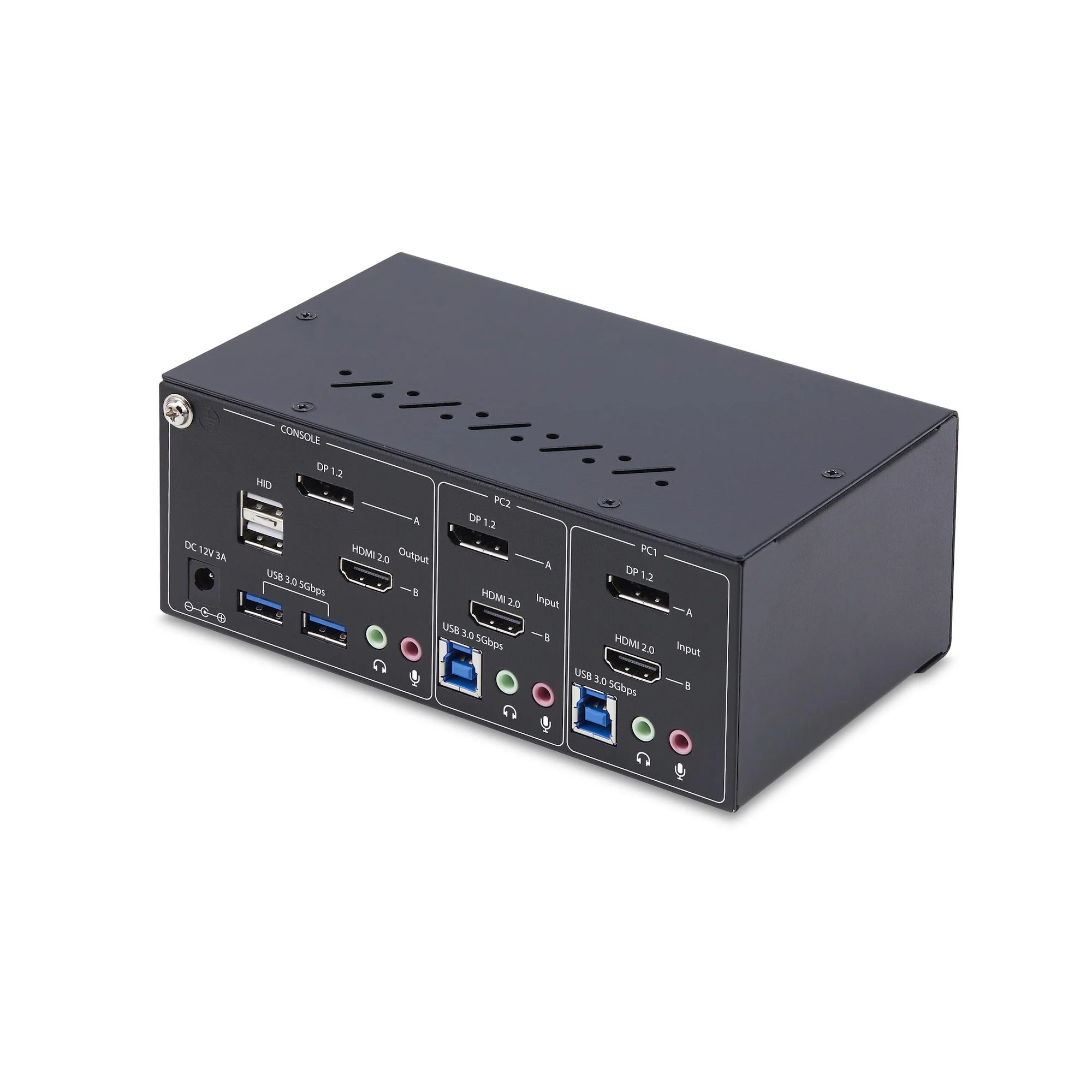 StarTech.com 2-Port Dual-Monitor DisplayPort and HDMI KVM Switch, 4K 60Hz, 1x HDMI & 1x DP Monitor, 2-Port USB 5Gbps Hub - Image 2