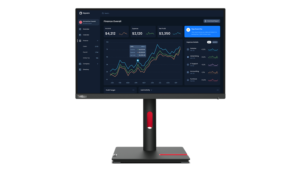 Lenovo ThinkVision T22i-30 computer monitor 54.6 cm (21.5") 1920 x 1080 pixels Full HD LED Black - Image 3