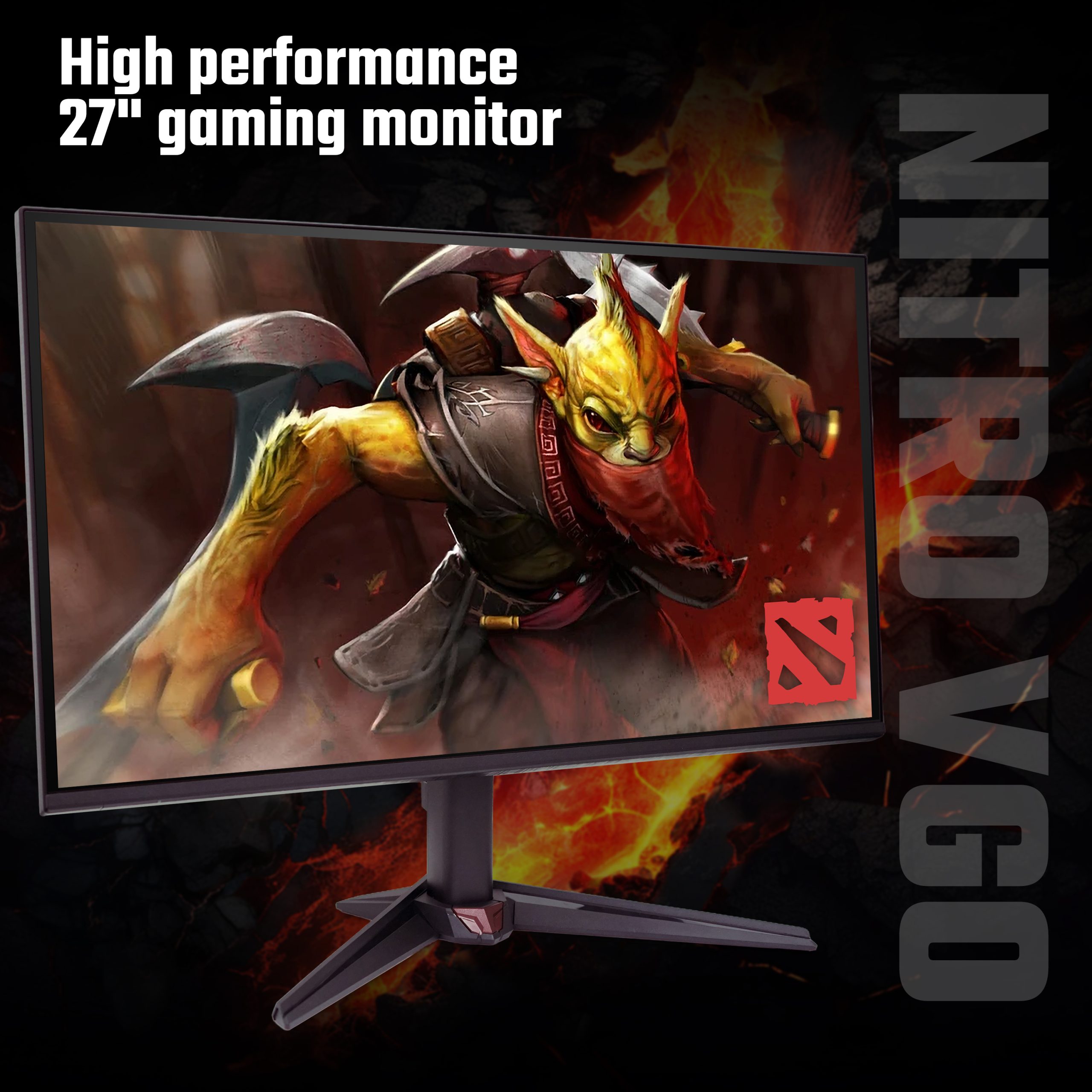 Acer NITRO VG0 Nitro VG270U P6 Gaming Monitor - 27" Quad HD (2560x1440), IPS, 144Hz, 1ms, FreeSync, HDR10, Black - Image 2