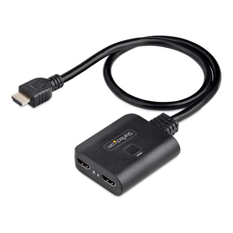 StarTech.com 2-Port HDMI Splitter, 4K 60Hz HDMI 2.0 Video, 4K HDMI Splitter 1 In 2 Out, 1x2 HDMI Display/Output Splitter