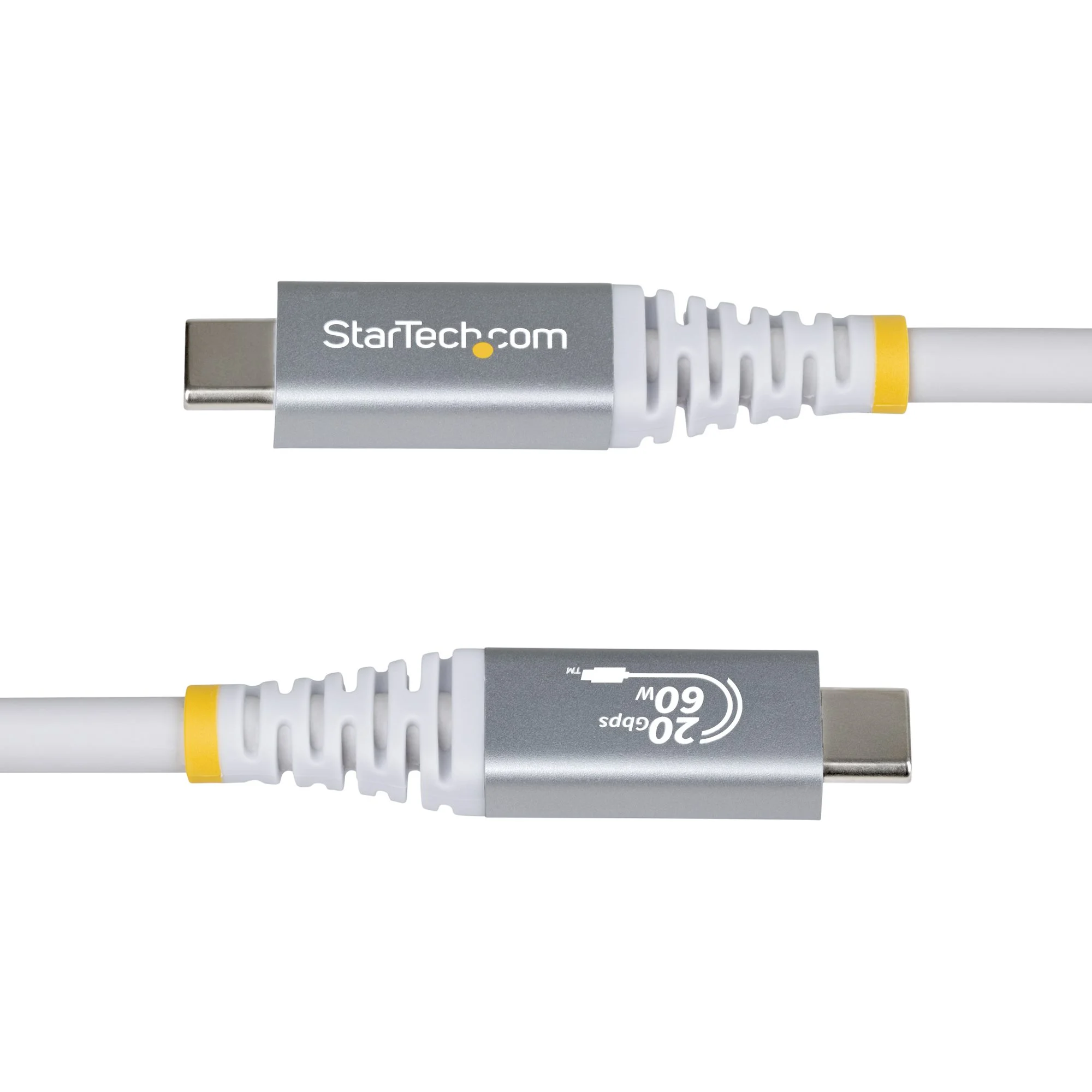 StarTech.com 3m (10ft) USB4 Cable, 20Gbps, USB-IF Certified USB-C Cable, 60W PD, 4K 120Hz DP 2.1, TPE Jacket, White USB- - Image 3
