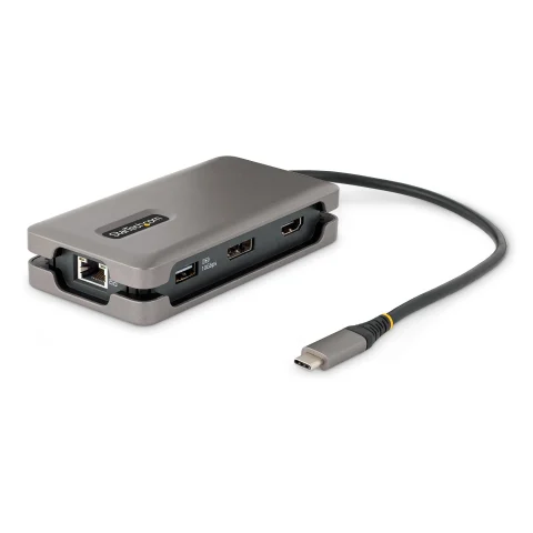 StarTech.com USB-C Multiport Adapter - 4K 60Hz HDMI/DP - 3-Port USB Hub - 100W Power Delivery Pass-Through - GbE - Trave