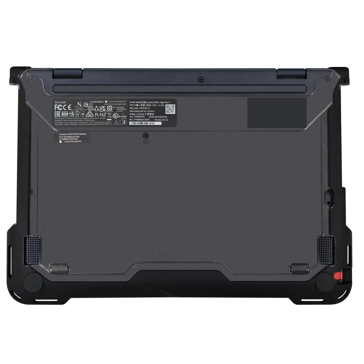 Techair TACHS006 Protective Hard Shell case for Lenovo 100e/100w/300e/300w 4th Gen Chromebook, 11.6 black/clear - Image 3
