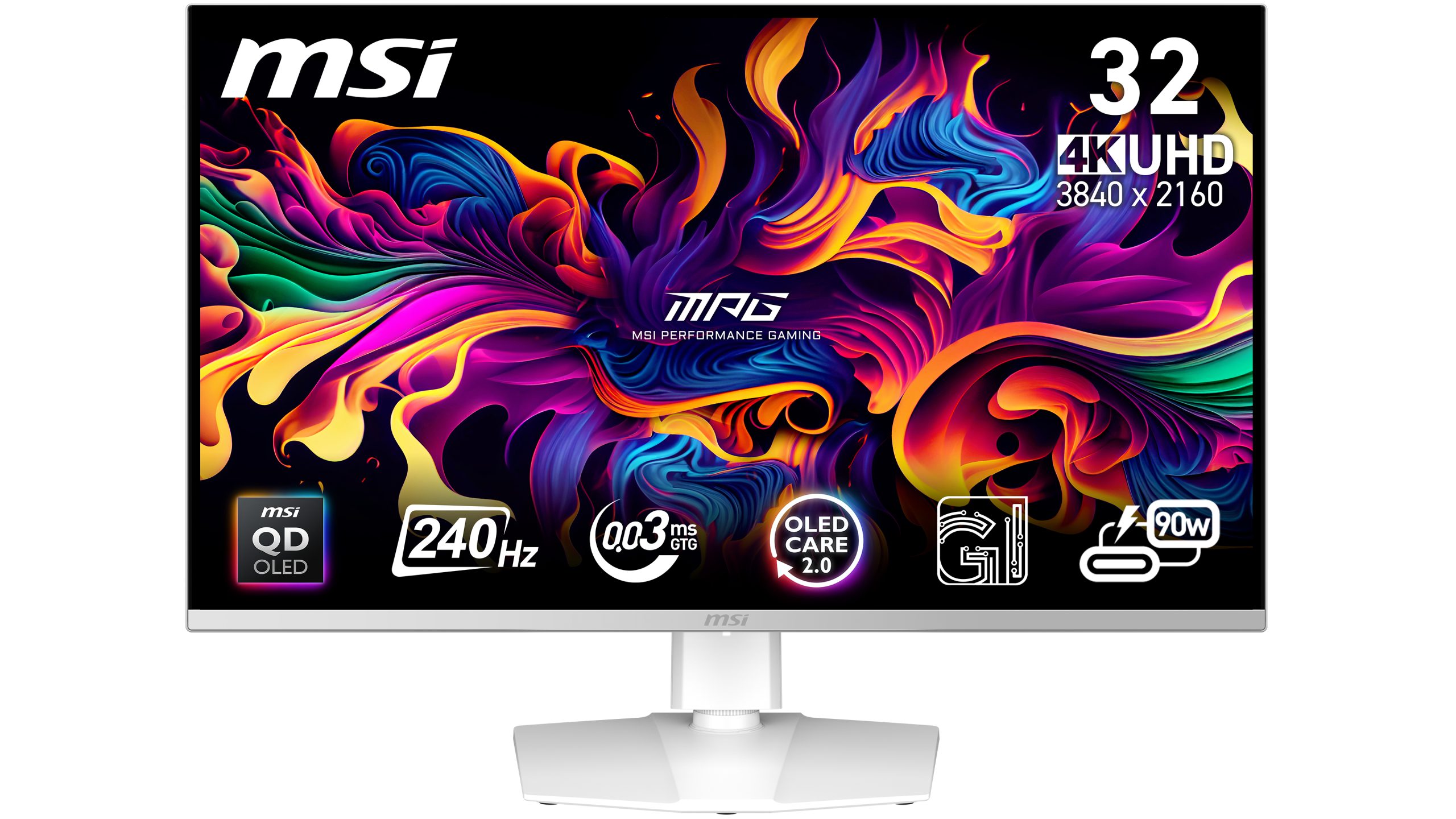 MSI MPG 321URXW QD-OLED computer monitor 80 cm (31.5") 3840 x 2160 pixels 4K Ultra HD White - Image 3