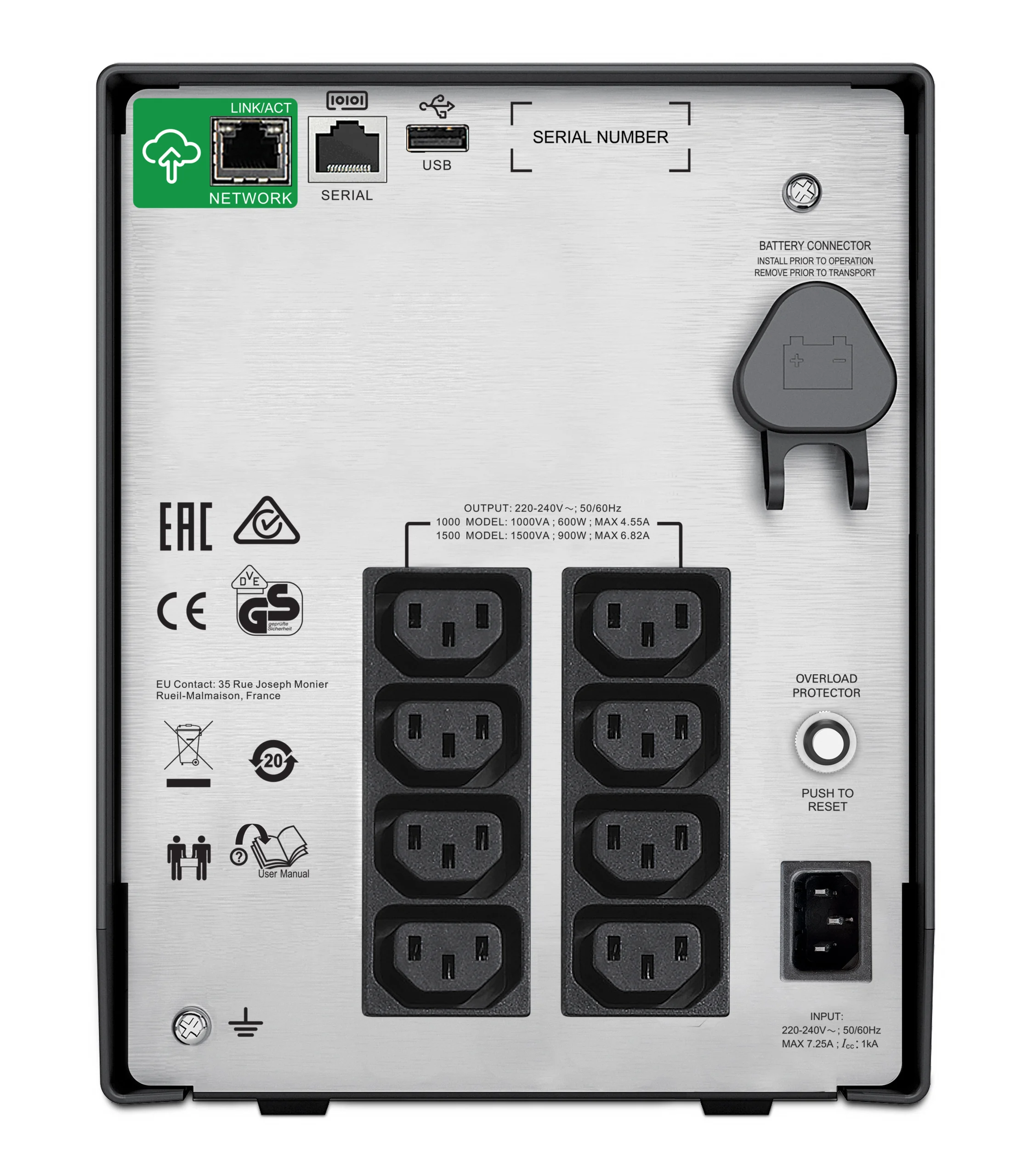 APC Smart-UPS C, Line Interactive, 1000VA, Tower, 230V, 8x IEC C13 outlets, SmartConnect port, USB and Serial communicat - Image 2