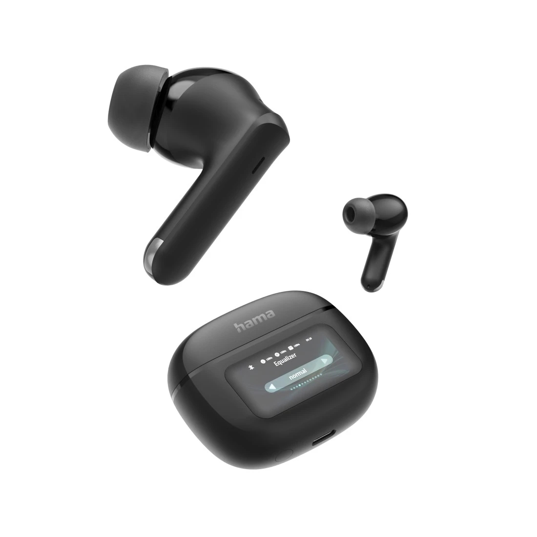 Hama Spirit Touch Bluetooth Headphones, TWS, ANC, with Display, In-Ear, black - Image 2
