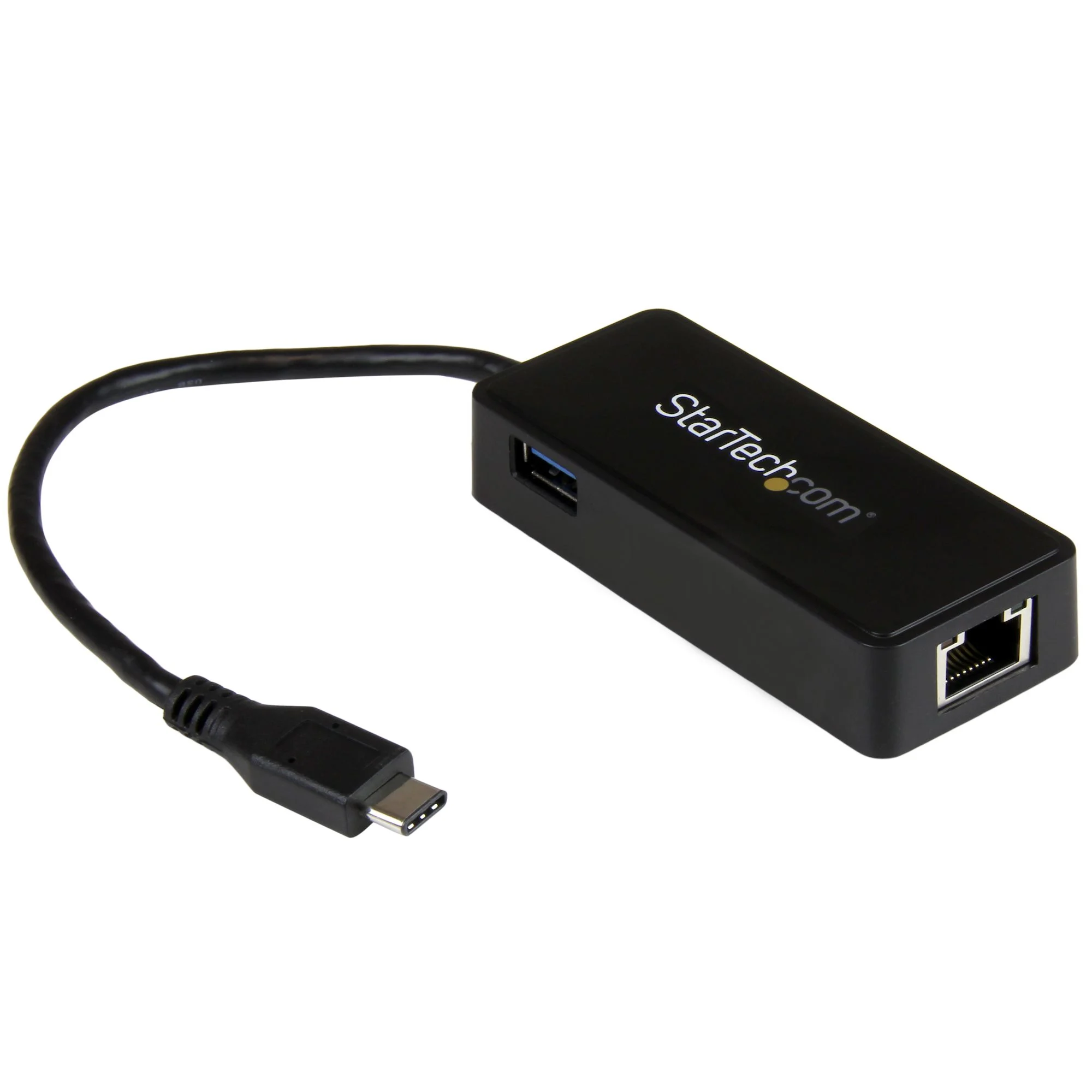 StarTech.com USB-C to Gigabit Network Adapter with Extra USB 3.0 Port - Black