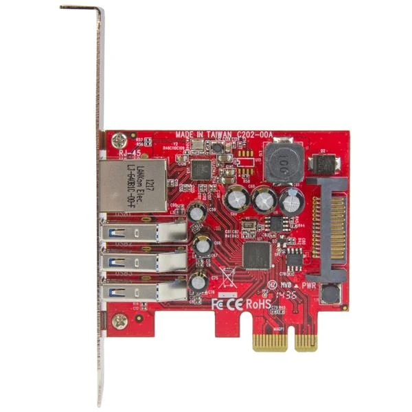 StarTech.com 3-Port PCI Express USB 3.0 Card + Gigabit Ethernet - 5Gbps - TAA - Image 2