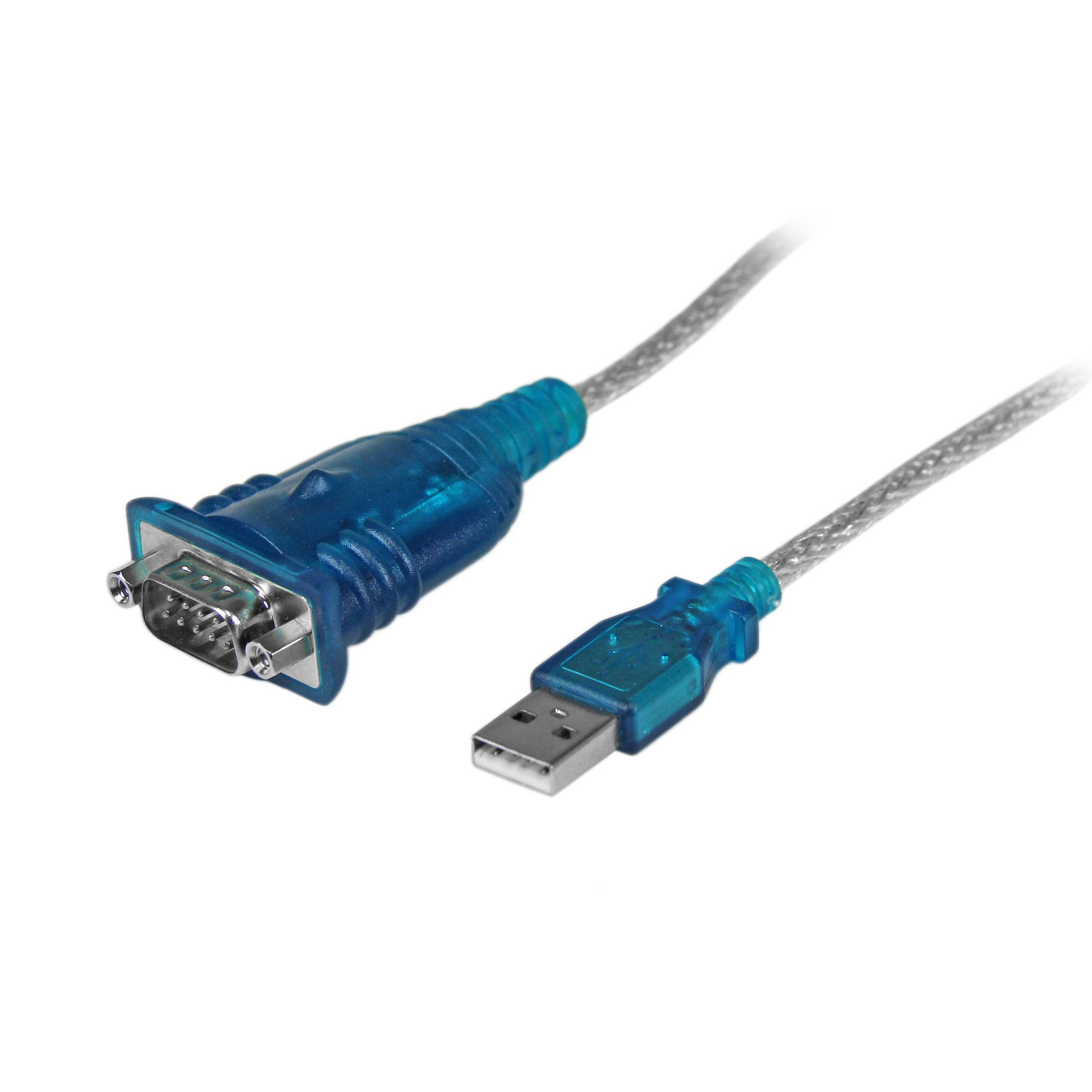 StarTech.com 17in (43cm) 1-Port USB to Serial Adapter Cable, USB-A to DB9 RS232, USB to RS232 Adapter, Prolific Chipset