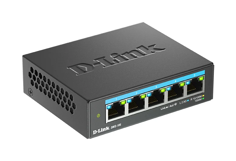 D-Link 5-Port Multi-Gigabit Unmanaged Switch 2.5G Ethernet (100/1000/2500) Desktop Black