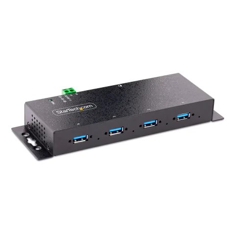 StarTech.com 4-Port Industrial USB 3.0 5Gbps Hub, Rugged USB Hub with ESD Protection, DIN/Wall/Desk Mountable USB-A Hub,