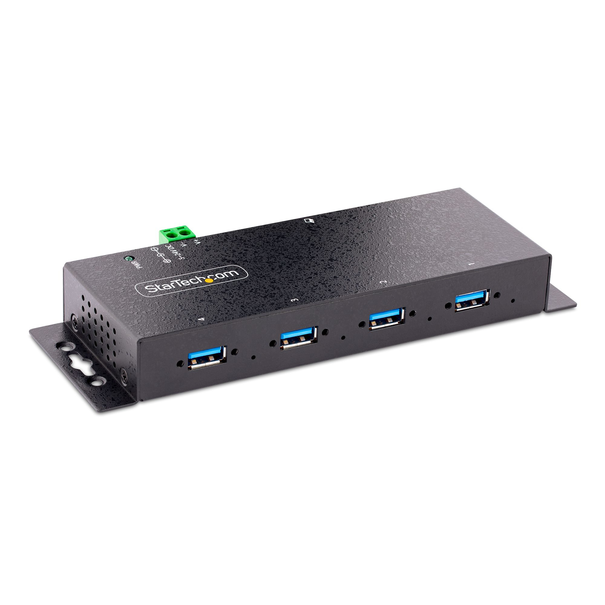 StarTech.com 4-Port Industrial USB 3.0 5Gbps Hub, Rugged USB Hub with ESD Protection, DIN/Wall/Desk Mountable USB-A Hub,