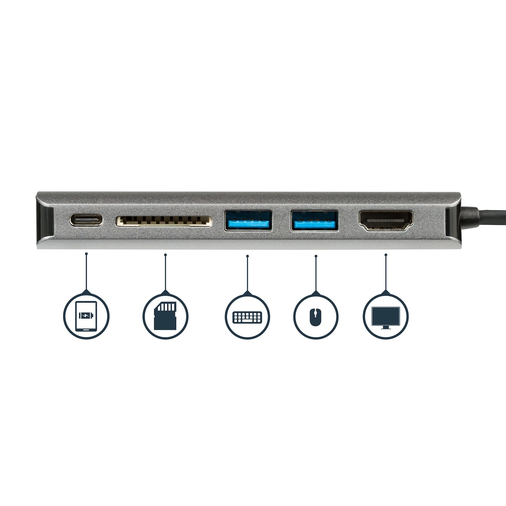 StarTech.com USB C Multiport Adapter, Portable USB-C Dock to 4K HDMI, 2-pt USB 3.0 Hub, SD/SDHC, GbE, 100W PD Pass-Throu - Image 3