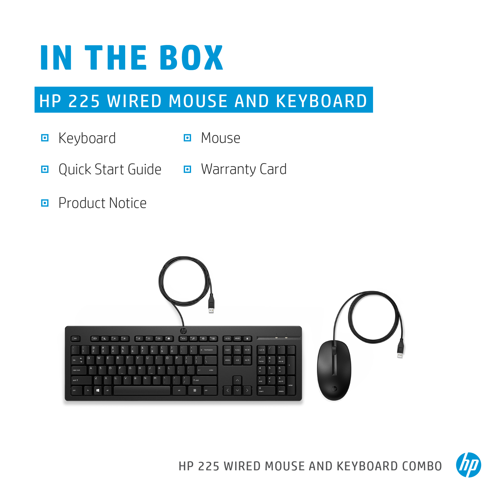 HP 225 Wired Mouse and Keyboard Combo - Image 2