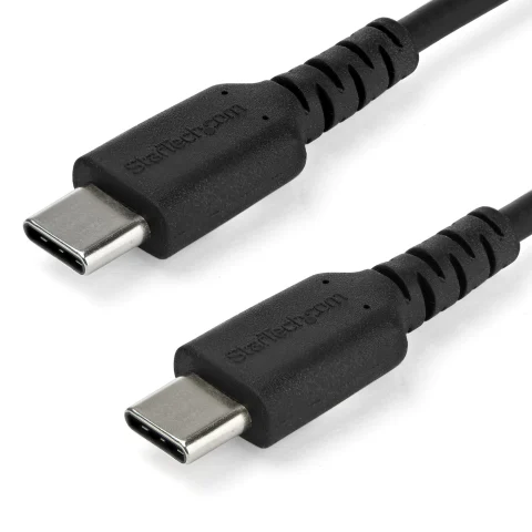 StarTech.com 6.6ft (2m) USB-C Fast Charging Cable, Rugged, Charge & Sync, 60W (3A) PD, USB 2.0, Black TPE Jacket and Ara