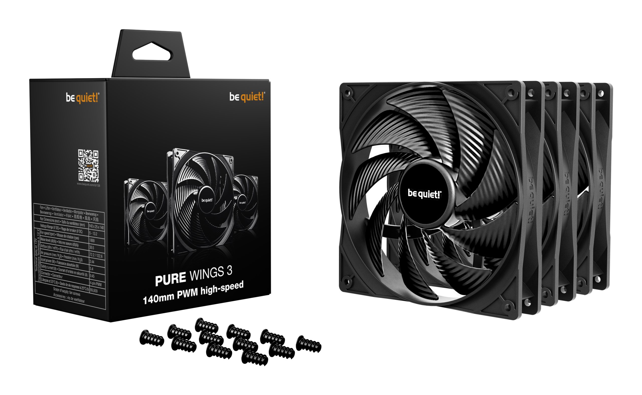 be quiet! Pure Wings 3 140mm | PWM high-speed Triple Pack Computer case Fan 14 cm Black 3 pc(s) - Image 3