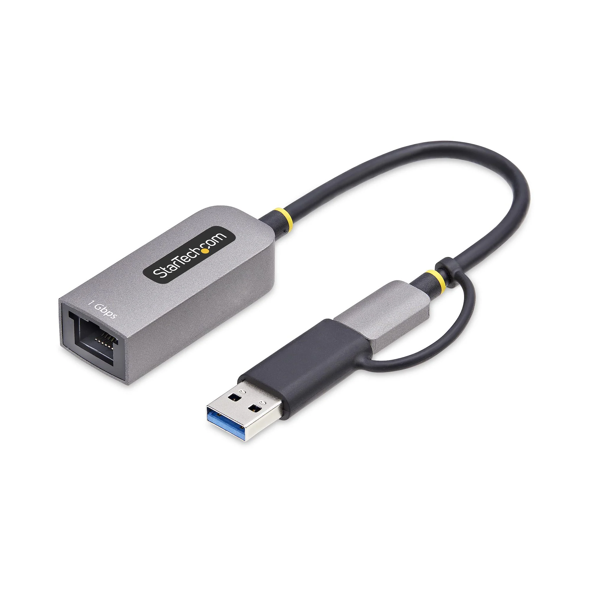 StarTech.com USB-C to Ethernet Adapter with USB-A Dongle, 10/100/1000Mbps, USB 3.0 to Gigabit Ethernet Network Adapter, - Image 2