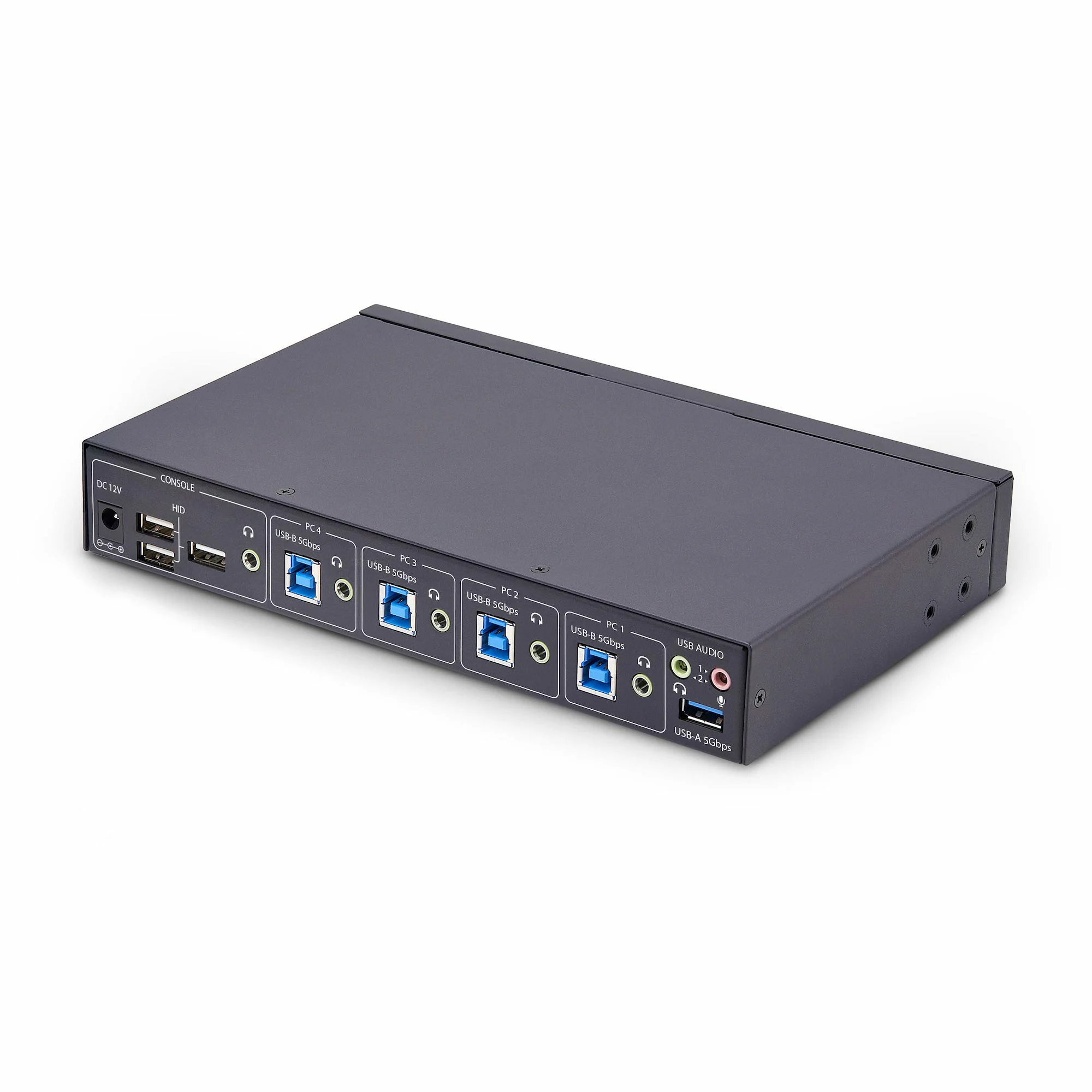 StarTech.com 4-Port KM Switch with Mouse Switching, USB Switch for Keyboard/Mouse, 3.5mm/USB Audio, Peripheral Sharing f - Image 2