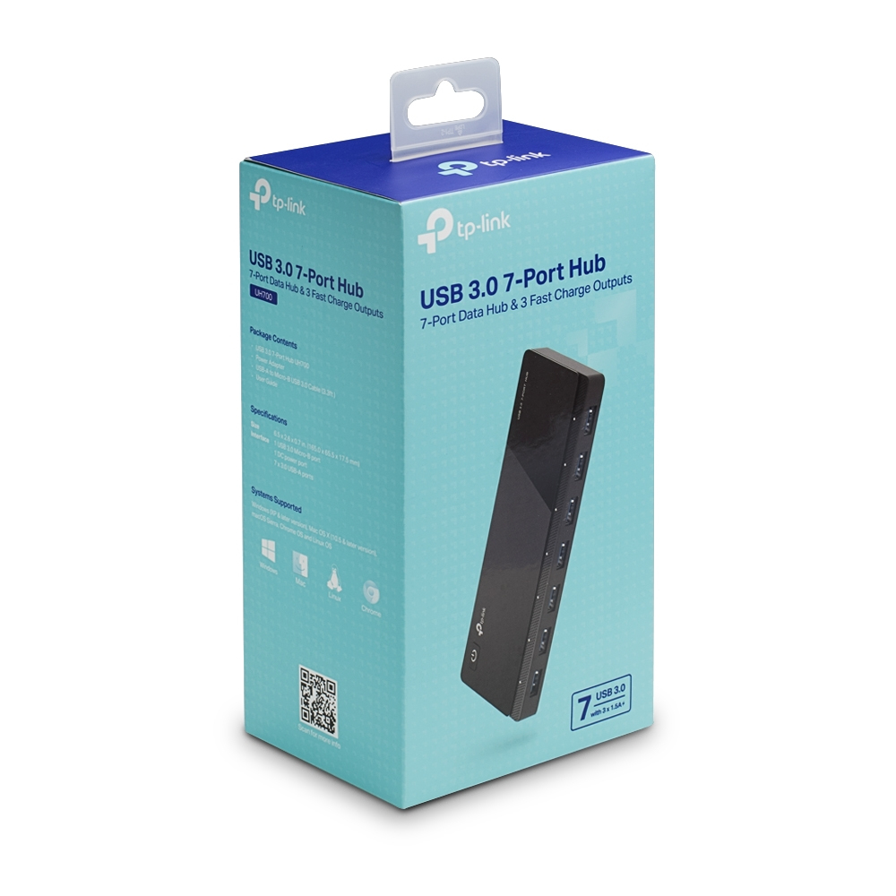 TP-Link UH700 USB 3.2 Gen 1 (3.1 Gen 1) Micro-B 5000 Mbit/s Black - Image 2