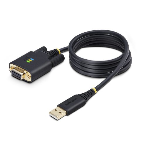 StarTech.com 3.3ft (1m) USB to Null Modem Serial Adapter Cable, Interchangeable DB9 Screws/Nuts, COM Retention, USB-A to