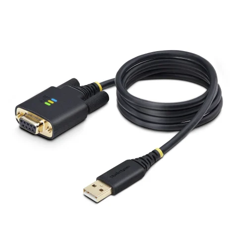 StarTech.com 3.3ft (1m) USB to Null Modem Serial Adapter Cable, Interchangeable DB9 Screws/Nuts, COM Retention, USB-A to