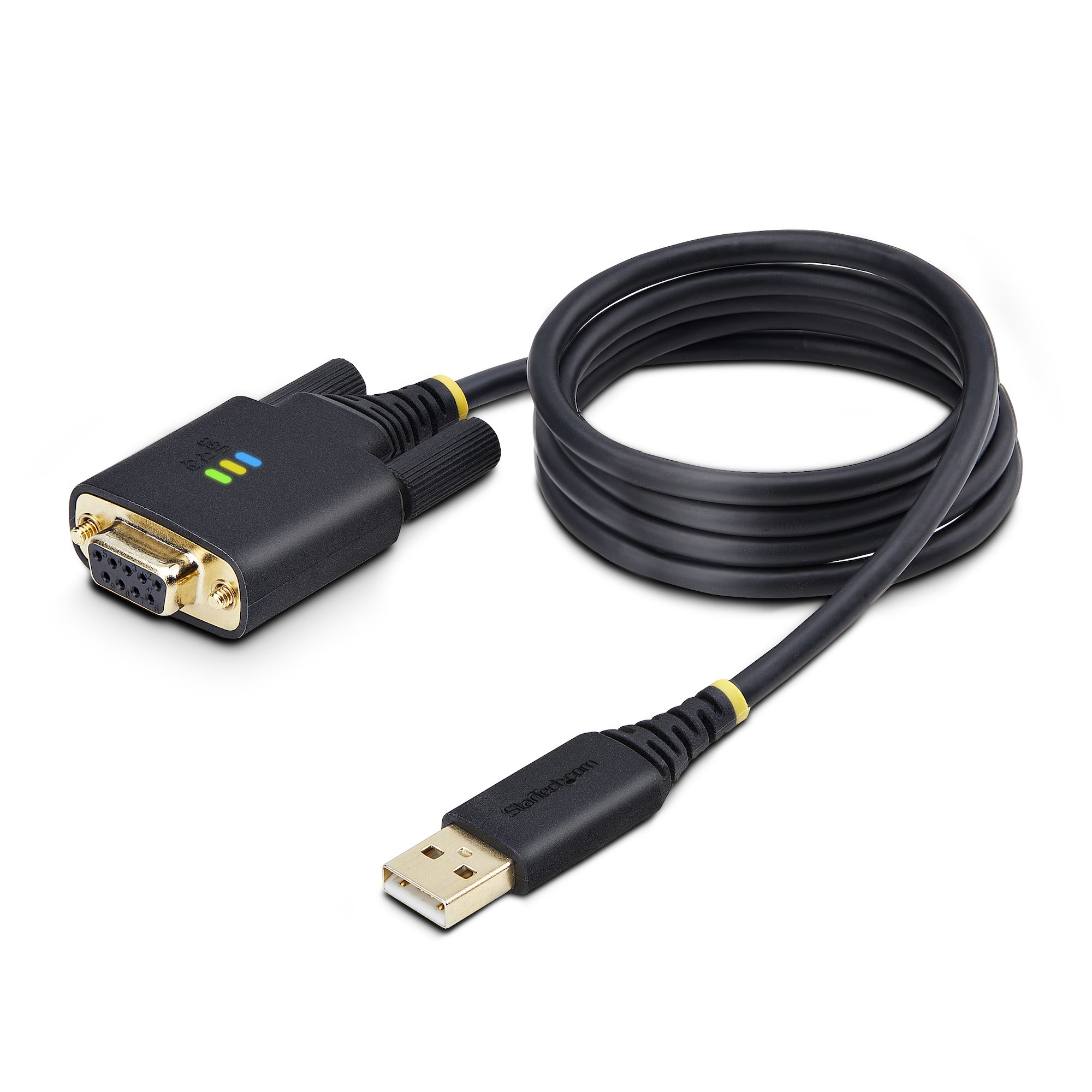 StarTech.com 3.3ft (1m) USB to Null Modem Serial Adapter Cable, Interchangeable DB9 Screws/Nuts, COM Retention, USB-A to
